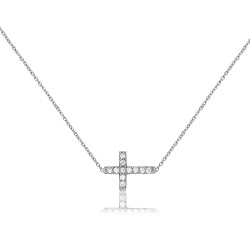 CZ0842NWH CROSS NECKLACE SILVER 925