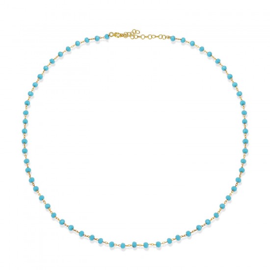 ROS0175N ΚΟΛΙΕ TURQUOISE GOLD 40cm 925