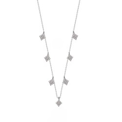 CZ5966NWH SQUARE NECKLACE SILVER 925