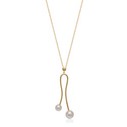 CZ6147N PEARL NECKLACE GOLD PL 925