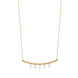 CZ6149N PEARL NECKLACE GOLD PL 925