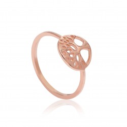 CZR1907 TREE OF LIFE RING ROSE PL 925