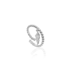 CZR2122 FEATHER GRANULE RING SILVER 925