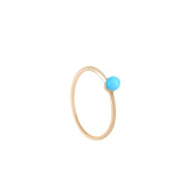 CZR1590 TURQUOISE RING GOLD PL 925