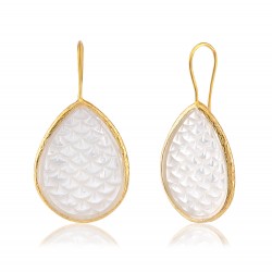 CZEAR0429 MOTHER OF PEARL EARRING GOLD PL 925