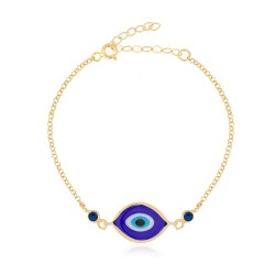 CZB2803NAVY BLUE ΒΡΑΧΙΟΛΙ ΜΑΤΙ ZIRGON GOLD PL 925