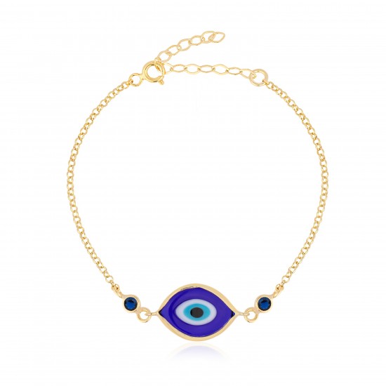 CZB2803NAVY BLUE ΒΡΑΧΙΟΛΙ ΜΑΤΙ ZIRGON GOLD PL 925