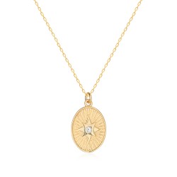 CZ8061N WHITE STAR NECKLACE GOLD PL 925