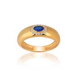 CZR3183BLUE ΔΑΧΤΥΛΙΔΙ ZIRGON GOLD PL 925