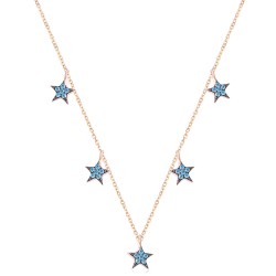 CZ1753N TURQUOISE STAR ZIRGON NECKLACE GOLD PL 925