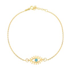 AK1835 TURQUOISE ANKLET GOLD PL 925