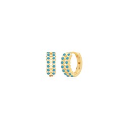 AVE0213 TURQUOISE HOOPS EARRING GOLD PL 925