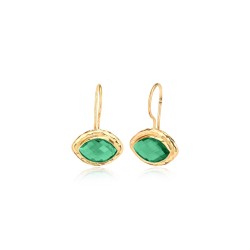 CZEAR6037 ΣΚΟΥΛΑΡΙΚΙ GREEN QUARTZ GOLD PL 925