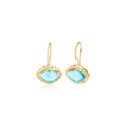 CZEAR6037 ΣΚΟΥΛΑΡΙΚΙ BLUE TOPAZ GOLD PL 925