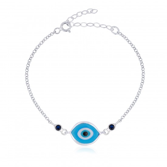 CZB2803LIGHT BLUE ΒΡΑΧΙΟΛΙ ΜΑΤΙ ZIRGON SILVER 925