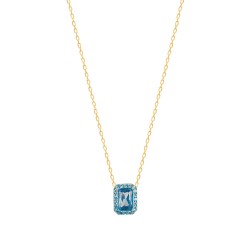 CZ9939NBLUE TOPAZ ΚΟΛΙΕ ΤΕΤΡΑΓΩΝΟ ZIRGON GOLD PL 925