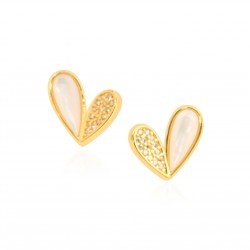 CZEAR6386 ΣΚΟΥΛΑΡΙΚΙ ΚΑΡΔΙΑ ΦΙΛΝΤΙΣΙ GOLD PL 925