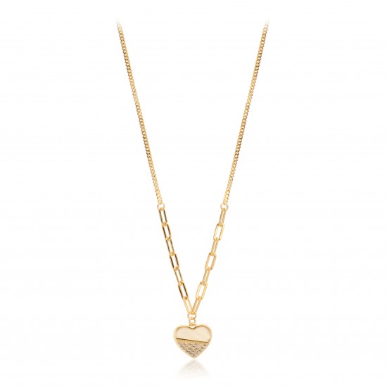 CZ9986N ΚΟΛΙΕ ΚΑΡΔΙΑ ΦΙΛΝΤΙΣΙ GOLD PL 925