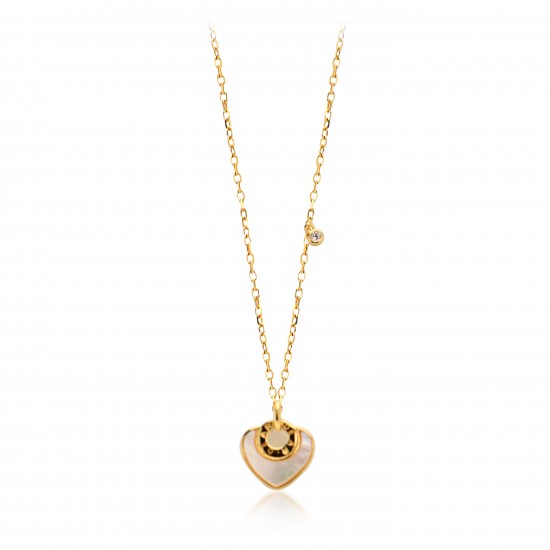 CZ9983N ΚΟΛΙΕ ΚΑΡΔΙΑ ΦΙΛΝΤΙΣΙ GOLD PL 925