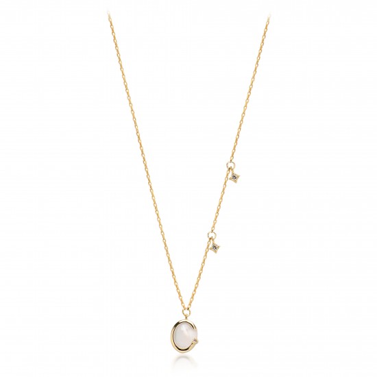 CZ9981N ΚΟΛΙΕ ΟΒΑΛ ΦΙΛΝΤΙΣΙ GOLD PL 925