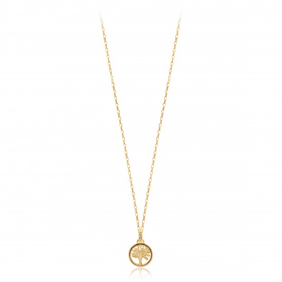 CZ9987N ΚΟΛΙΕ ΔΕΝΤΡΟ ΖΩΗΣ ΦΙΛΝΤΙΣΙ GOLD PL 925