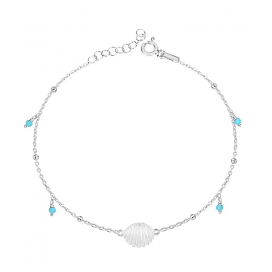 AK1935 ΑΛΥΣΙΔΑ ΠΟΔΙΟΥ ΚΟΧΥΛΙ ΠΕΤΡΑ SILVER 925