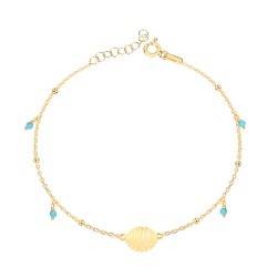 AK1935 ΑΛΥΣΙΔΑ ΠΟΔΙΟΥ ΚΟΧΥΛΙ ΠΕΤΡΑ GOLD PL 925