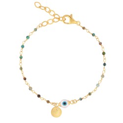 FNCY0302BWH ΒΡΑΧΙΟΛΙ ΜΑΤΙ ΣΤΡΟΓΓΥΛΟ GOLD PL 925