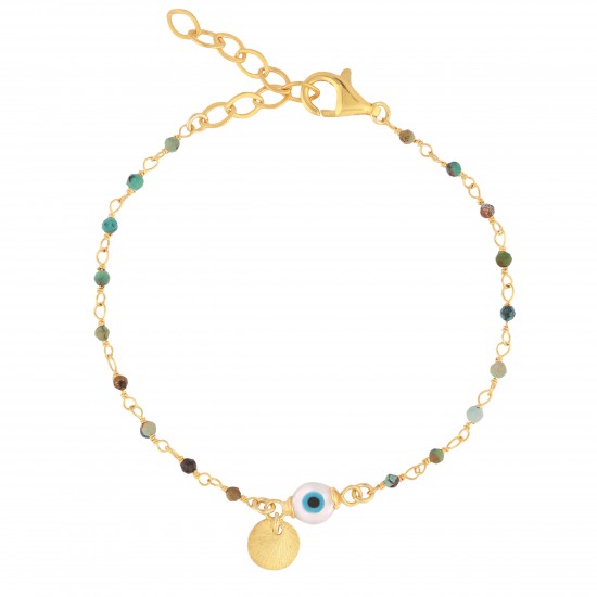 FNCY0302BWH ΒΡΑΧΙΟΛΙ ΜΑΤΙ ΣΤΡΟΓΓΥΛΟ GOLD PL 925