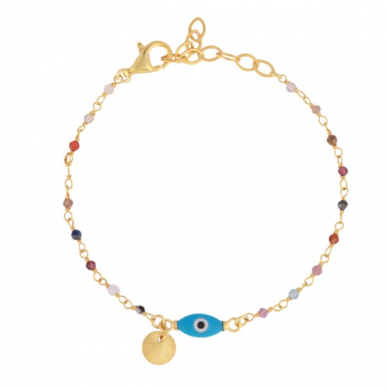FNCY0301BTUR ΒΡΑΧΙΟΛΙ ΜΑΤΙ ΟΒΑΛ GOLD PL 925