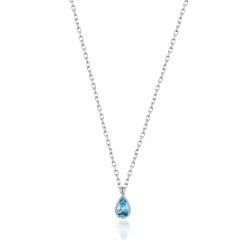 CZ10131ΝBLUE TOPAZ ΚΟΛΙΕ ΔΑΚΡΥ ZIRGON SILVER 925