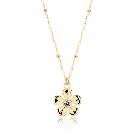 CZ9415ΝWH ΚΟΛΙΕ ΛΟΥΛΟΥΔΙ ZIRGON GOLD PL 925