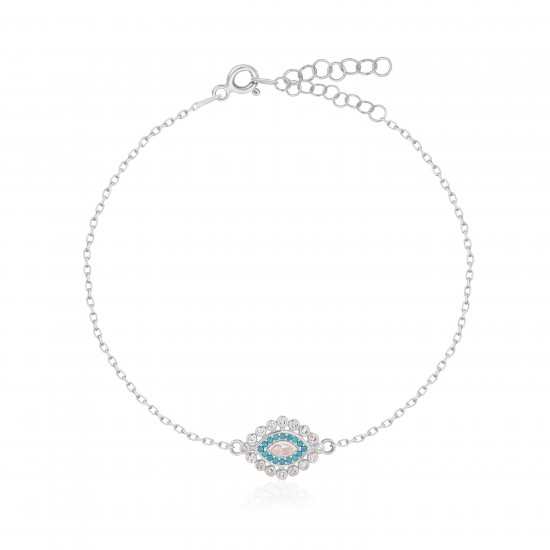 CZ10114B ΒΡΑΧΙΟΛΙ ΟΒΑΛ ΜΑΤΙ ZIRGON SILVER 925