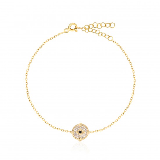 CZ10121B ΒΡΑΧΙΟΛΙ ΜΑΤΙ ZIRGON GOLD PL 925