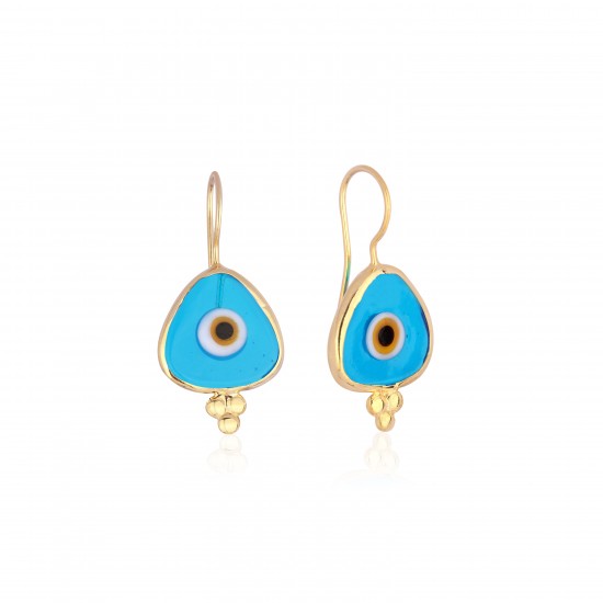 CZEAR6644LIGHT BLUE ΣΚΟΥΛΑΡΙΚΙ ΜΑΤΙ GOLD PL 925