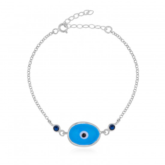 CZB2805LIGHT BLUE ΒΡΑΧΙΟΛΙ ΜΑΤΙ ZIRGON SILVER 925