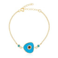 CZB2804LIGHT BLUE ΒΡΑΧΙΟΛΙ ΜΑΤΙ ZIRGON GOLD PL 925