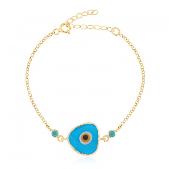 CZB2804LIGHT BLUE ΒΡΑΧΙΟΛΙ ΜΑΤΙ ZIRGON GOLD PL 925