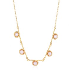 CZ9930Ν ΚΟΛΙΕ PEARL 41cm GOLD PL 925