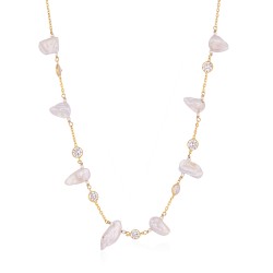 CZ10217Ν ΚΟΛΙΕ PEARL42cm GOLD PL 925