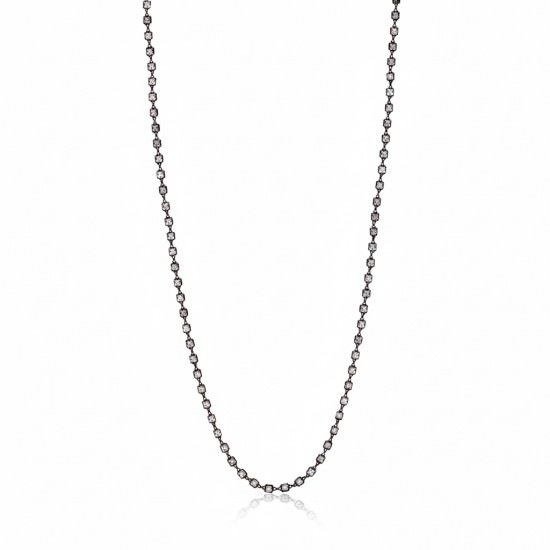 FNCY0296NWH ΚΟΛΙΕ ZIRGON 90cm BLACK PL 925