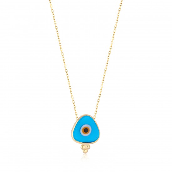 CZ10219NLIGHT BLUE ΚΟΛΙΕ ΜΑΤΙ GOLD PL 925