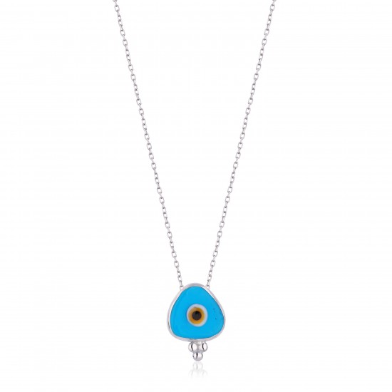 CZ10219NLIGHT BLUE ΚΟΛΙΕ ΜΑΤΙ SILVER 925