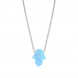 CZ0992N ΚΟΛΙΕ ΧΕΡΙ OPAL BLUE SILVER 925