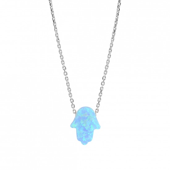 CZ0992N ΚΟΛΙΕ ΧΕΡΙ OPAL BLUE SILVER 925