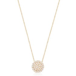 CZ0028NWH ROUND NECKLACE GOLD PL 925
