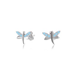 CZEAR0381 TURQUOISE DRAGONFLY EARRING SILVER 925
