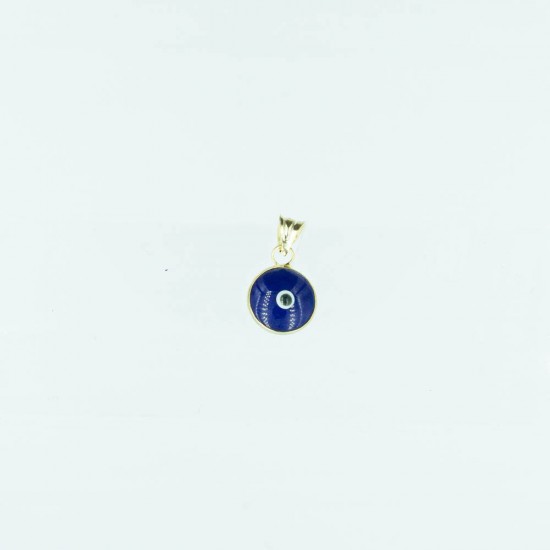 PENDANT 10mm NAVY BLUE GOLD PL 925