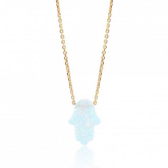 CZ0826NWH ΚΟΛΙΕ ΧΕΡΙ OPAL GOLD PL 925