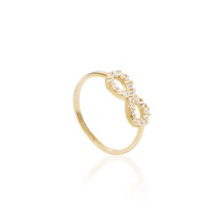 CZR0845 INFINITY RING GOLD PL 925